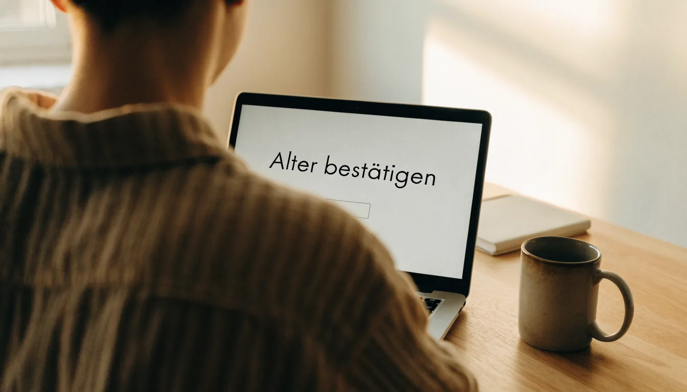 Ein Seeufer mit Schilf und einem schmalen Holzsteg liegt im Nebel, das Wasser ist ruhig und das andere Ufer kaum sichtbar.