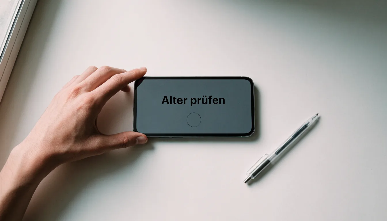 Ein langer, leerer Flur in einem Verwaltungsgebäude mit Holztüren und Steinboden im kühlen Tageslicht.