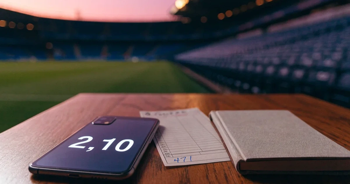 Eine Reihe leerer Sitzplätze in einem Stadion, die Sessel in gleichmässigem Abstand, über den Rängen ein Abendhimmel in Rosa.