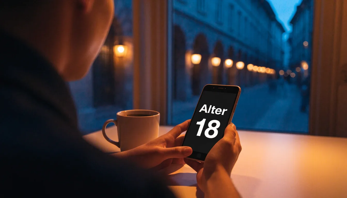 Ein Laubengang mit Kopfsteinpflaster in der Dämmerung, einzelne Laternen leuchten warm unter den Bögen